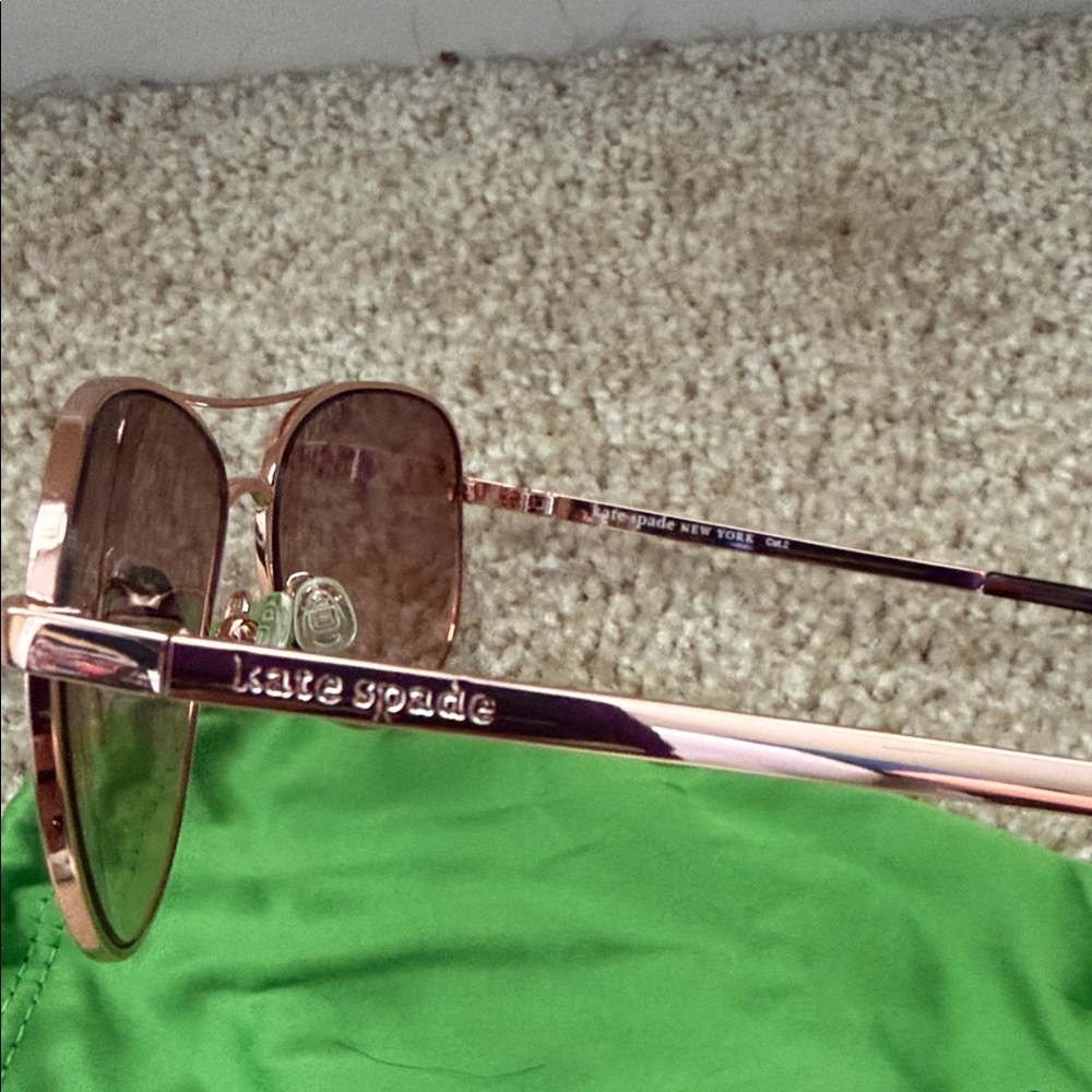 kate spade Emmaline Rose Gold Frame Aviator Sunglasses New - Picture 8 of 8